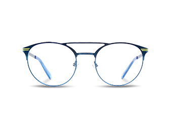 Women Optical Panto Eye Shape Double Bridge Metal Glasses