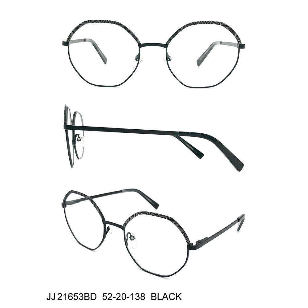 Women Optical Hexagon Shape Fashion Metal Eyeglasses Frames
