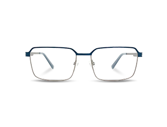 Ανδρικά ορθογώνια γυαλιά οράσεως σε δύο τόνους Χρώμα μεταλλικά γυαλιά