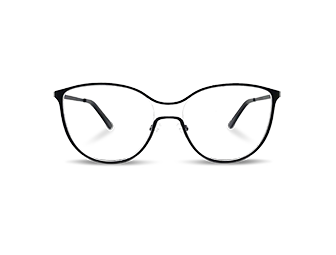 Kvinder optisk kat øje form hul bro mode metal briller