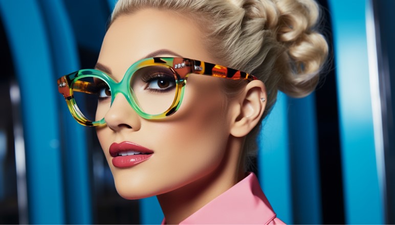 Glasögontrender 2023: glasögon i färgblock
