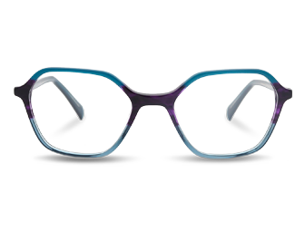 Bunte Acetatbrillen mit sechseckigen geometrischen Formen