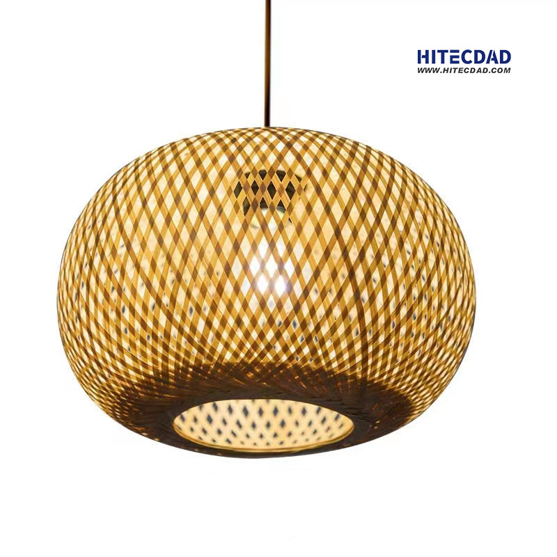 Basket decoration chandelier type bamboo curtain lamp
