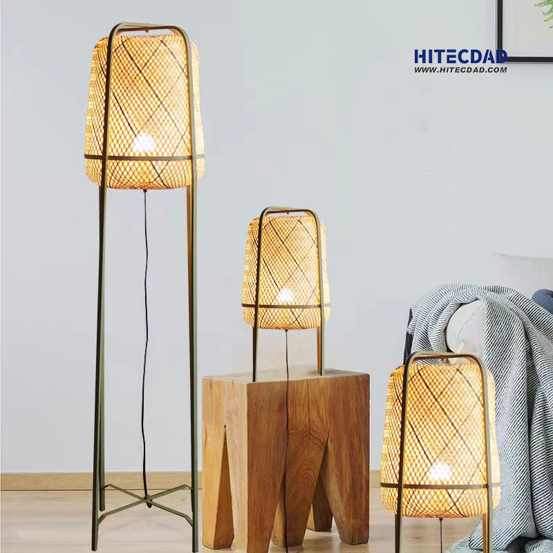 Decorative handmade bamboo woven table lamp floor lamp