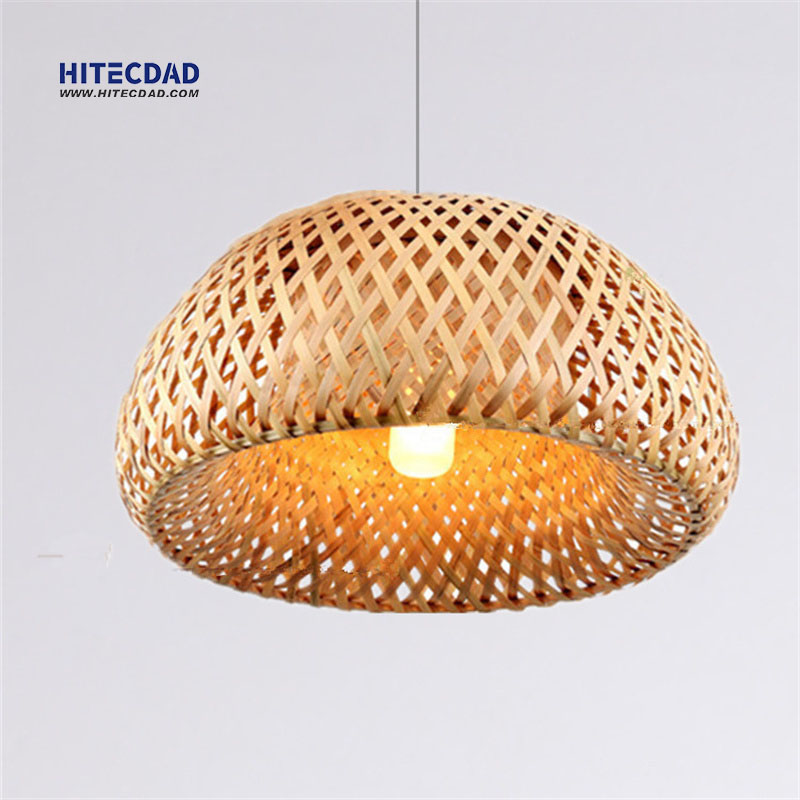 Double bamboo chandelier with half cover