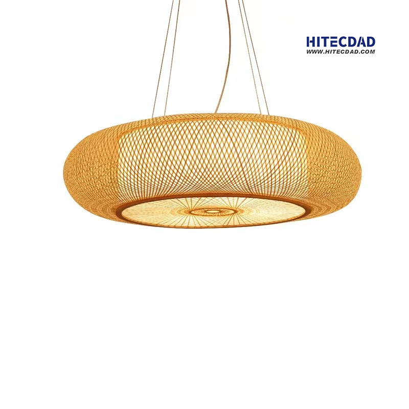 Hand-woven vintage industrial lampshade E27 Chandelier