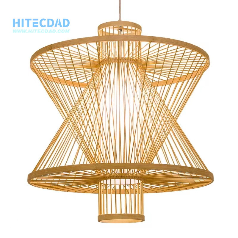 Chinese style bamboo woven tea room bamboo chandelier
