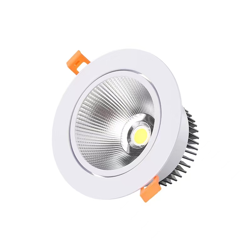 HITECDAD Ultra-Thin Super Bright 5W 7W 12W Round LED Spotlight Angle Adjustable Embedded Integrated Downlight Commercial Illumination Rotating Spot Lamp