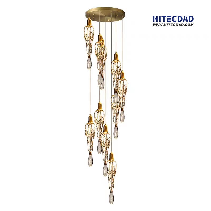 Modern luxury crystal stair chandelier
