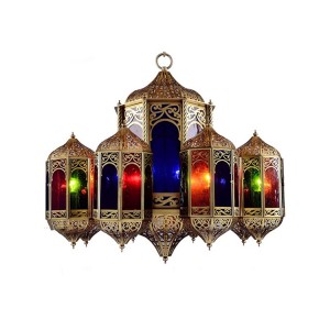 Factory Price For Magnetic Pendant Light - HITECDAD Bohemia Mediterranean Pendant Lamp Handmade Turkish Arab Style Chandelier Vintage Decor Pendant Lighting for Cafe, Bar, Hotel Decoration –...
