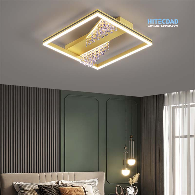 Nordic gold art light luxury bedroom living room ceiling light