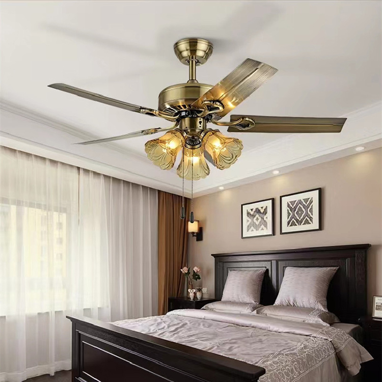HITECDAD Ceiling Fan with Light – Height Adjustable Semi Flush Mount Ceiling Fan with Pull Chain Control and Frosted Glass Lampshade & E27 Bulb Socket