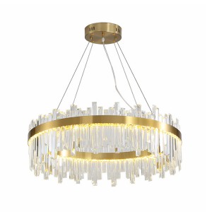 Online Exporter 5 Years Warranty Floor Light - Modern Nordic Style Gold Crystal Ring Chandeliers With Chain Lighting Lamps Fixture Living Room, Dining Room, Loft and Bedroom – Hitecdad
