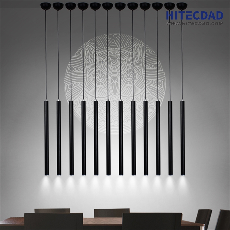 Long cylindrical single head dining room creative chandelier