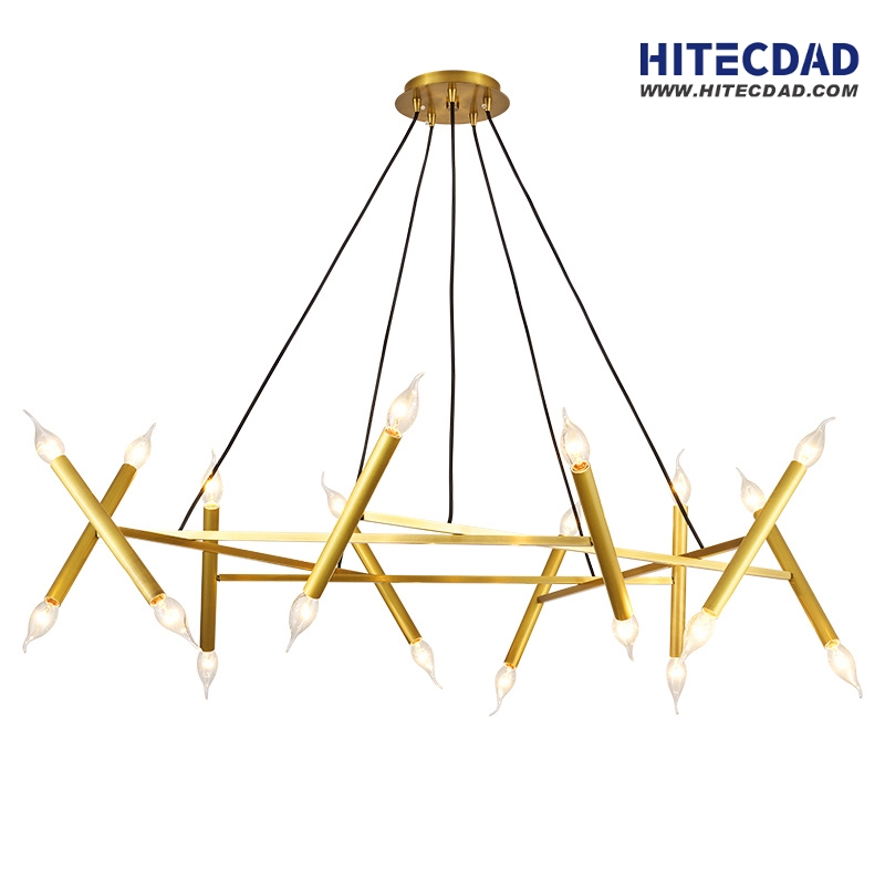 Brass dining room dining room table simple chandelier
