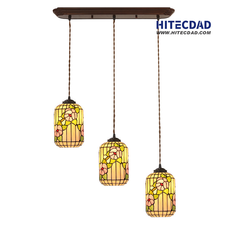 New Chinese classical plum chart multi-head chandelier