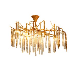 China Supplier Chinese Style Spot Light - Hitecdad Handmade Brass Tree Trunk Chandelier Colorful Winter Ice Bar Stick Pendant Light For Dining Room and Bar – Hitecdad