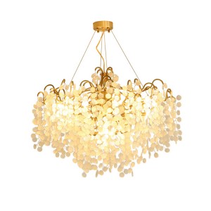 factory Outlets for Rattan Table Light - Hitecdad Handwork Brass Chandelier with Customized Handmade Glass Coin Pendant Light – Hitecdad