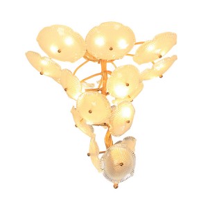 Reasonable price for Indoor Wall Lights Modern - HITECDAD Handcraft Cuprum Water Lily Ceiling Lamp Tall Plant Chandelier for Staircase and Bedroom – Hitecdad