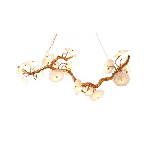 Trending Products 3 Rings Led Ceiling Lighting Fixture - HITECDAD Portugal Long Handmade Brass Branch Chandelier For Tea Room Dining Area And Bar  – Hitecdad