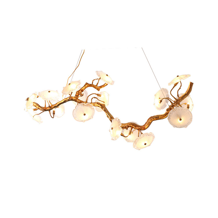Wholesale Dealers of Tiffany Ceiling Light - HITECDAD Portugal Long Handmade Brass Branch Chandelier For Tea Room Dining Area And Bar  – Hitecdad