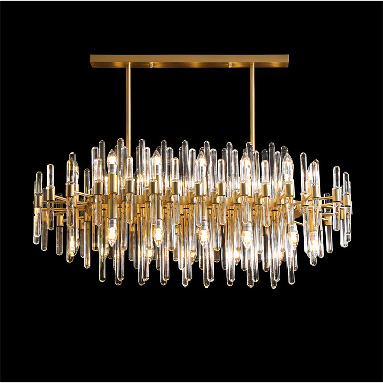 HITECDAD modern american all copper crystal chandelier for dining room luxury gold lustre art hanging lamps