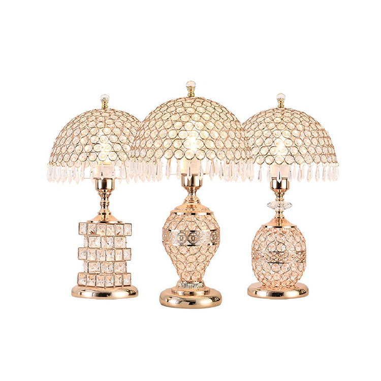 HITECDAD Traditional Bedroom Art Crystal Decor Table Lamps