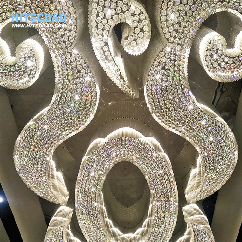 Case analysis of customized special-shaped crystal chandeliers for high-end hotels