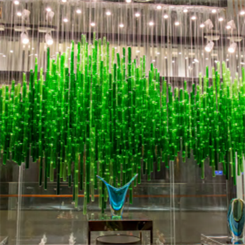 Creative Living Room Bamboo slub Glass Lobby Chandelier
