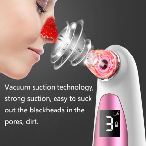LS-021 USB Charge Beauty Nose Massager Facial Pore Cleaner Dub Lub Taub Hau Tshem Tawm LCD Zaub Vacuum Blackhead Remover