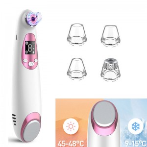 LS-021 USB Charge Beauty Nose Massager Facial Pore Cleaner Hideung Head Removal LCD Display Vacuum Blackhead Remover