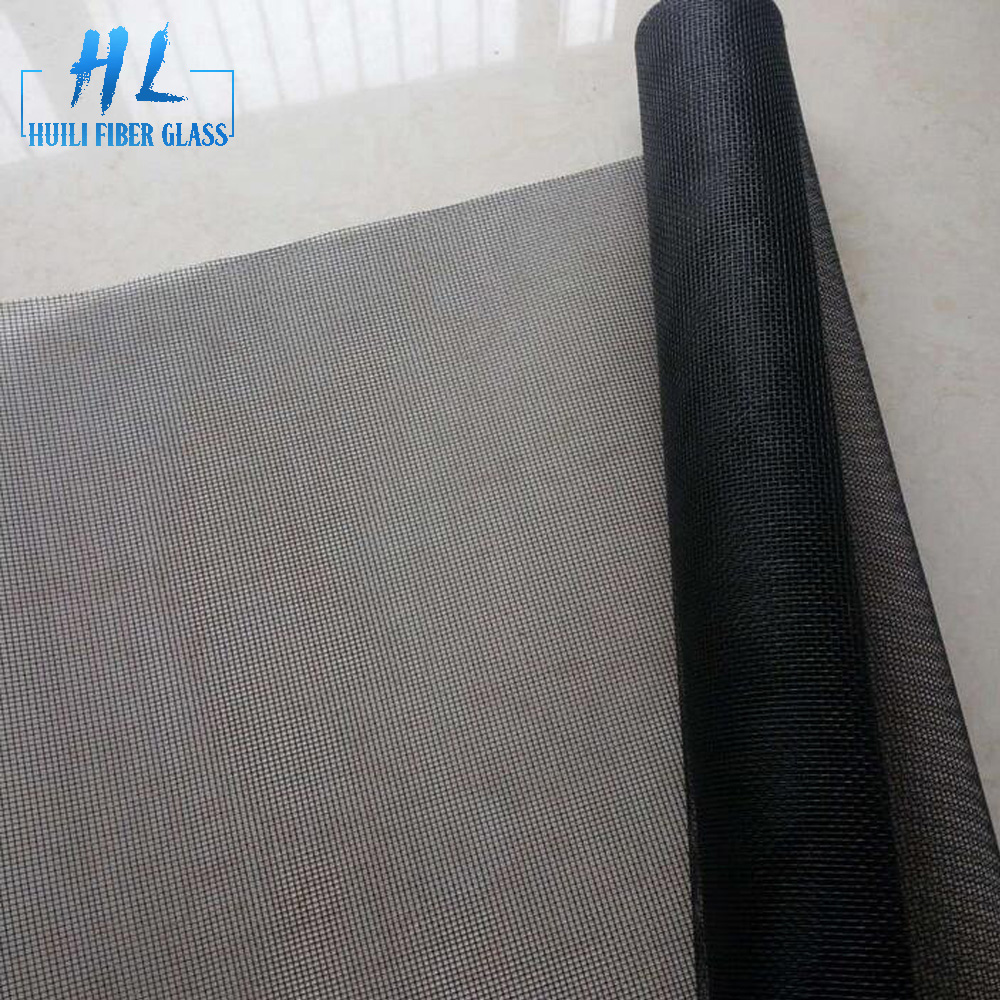 0,9 m breites, hochwertiges, schwarzes PVC-beschichtetes Anti-Fliegen-Moskito-Fiberglas-Insektennetz