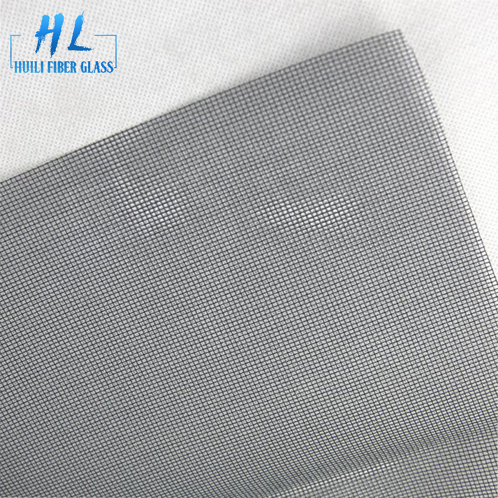 Reliable Supplier Fiberglass Sticky Cloth - 1.5m x 30m 120gsm black vinyl coated fiberglass yarn insect screening – Huili fiberglass