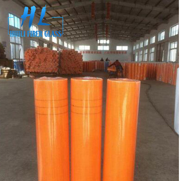 145g 5x5mm orange color alkali resistant resin coated fiberglass mesh