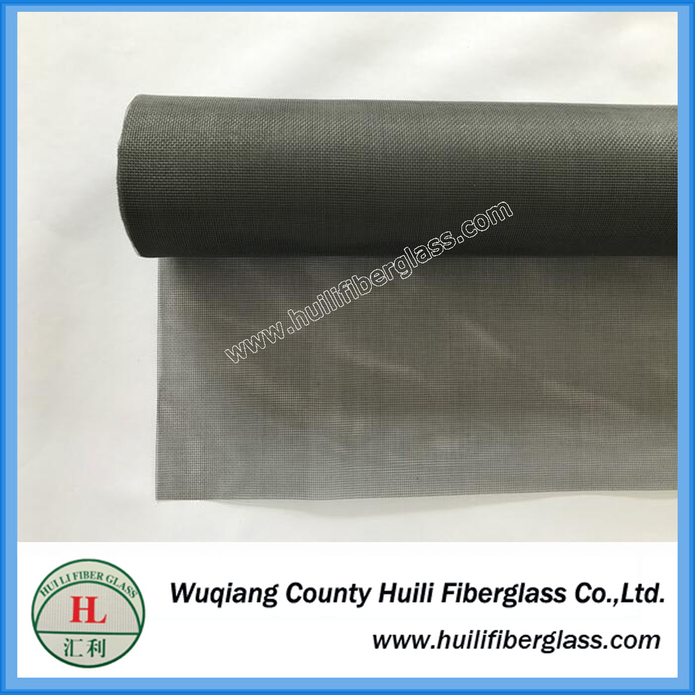 1m x 30m roll gray nga pvc adunay sapaw nga fiber glass anti mosquito net para sa bintana