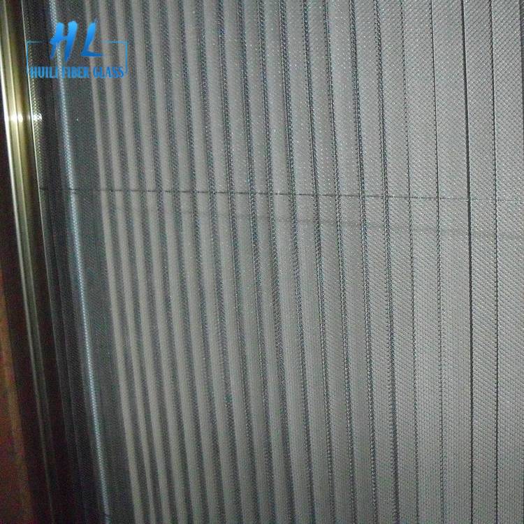 Grey Color Polyester 15mm Folding Pleated Mosquito Mesh With 3m x 30m