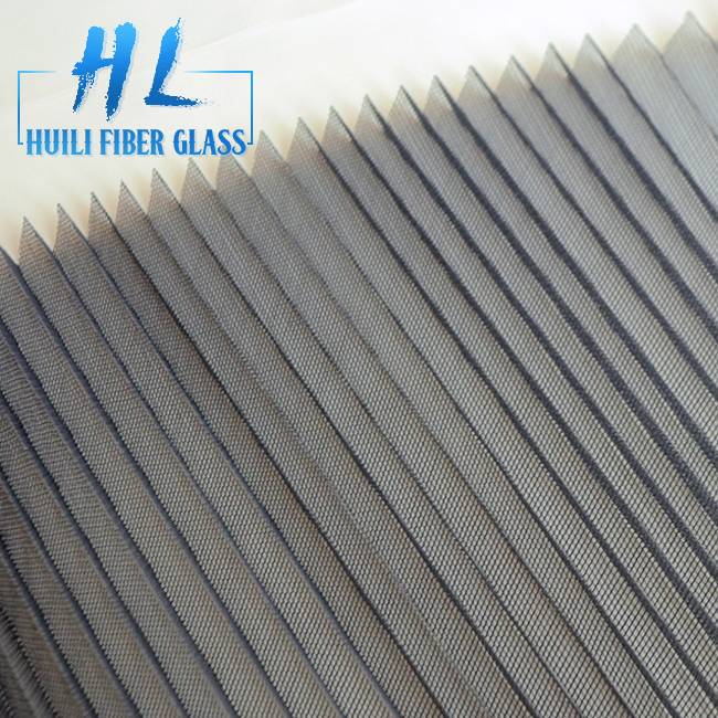 Polyester PP Pleated Mesh Folding Window Mosquito Net For Sliding Windows