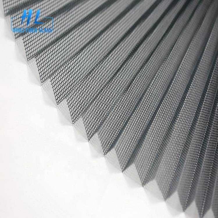 2.5mx 30m Gray Color 18mm Fiberglass Pleated Insect Screen Mesh For sliding Window