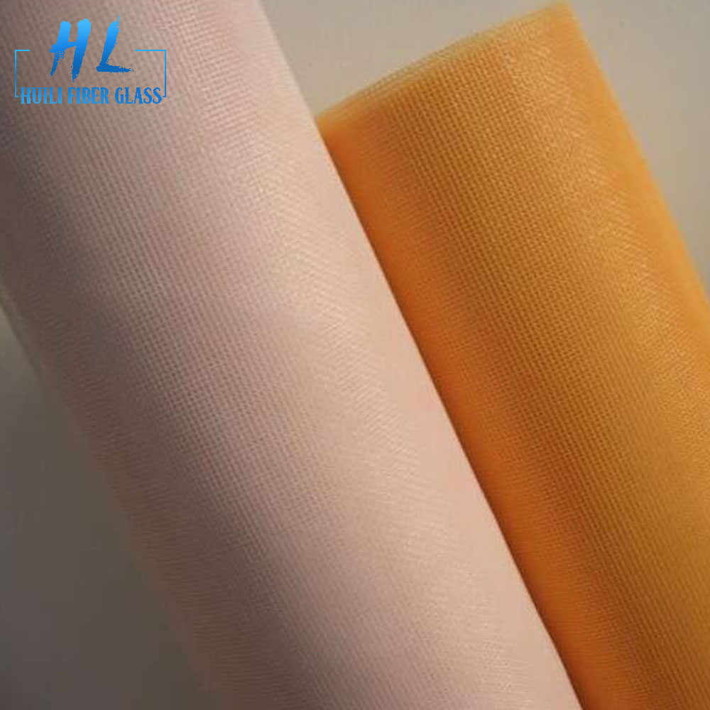 Yellow color 110g fiberglass insect screen with colorful line