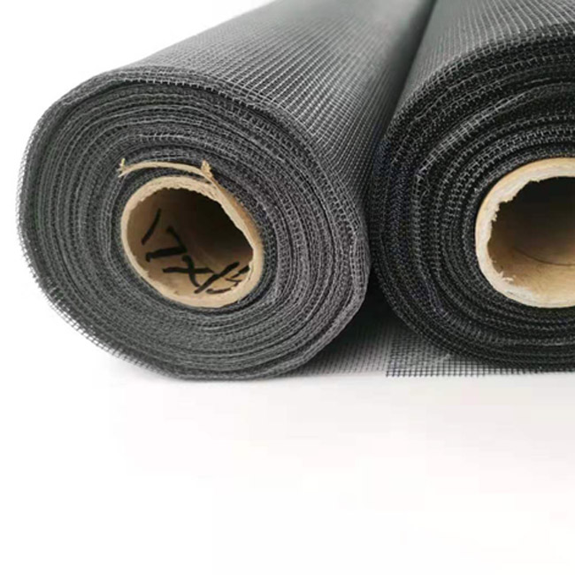 Black PVC coated fiberglass insect mesh for keeping out flies