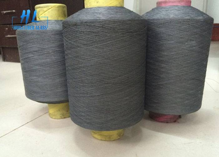 Black Grey PVC Coated Fiberglass Yarn For Weaving Fiberglass Mosquito Net Featured Image