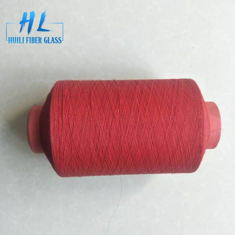 Red color PVC coated fiberglass yarn 0.25mm used as the material of window screen Featured Image