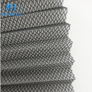 Fiberglass pleated screen mesh 16mm with grey color 100g/m2 used for doors