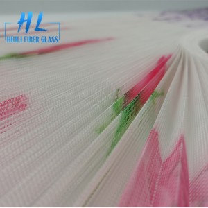 Flower pattern mesh 100% polyester printing cubicle curtain pliss mesh bug screen