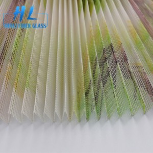 Polyester printed pleated mesh/ plisse mosquito net / insect screen