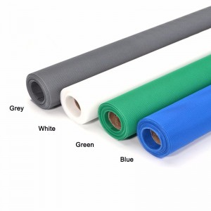 Green White 40g 80g Polyester Plain Weave Window Screen Insect Screen