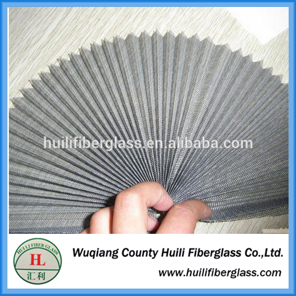 Excellent Ventilation Fire Proof Pleated Invisiable Plastic Coated Window Fiberglass Insect Screen (Factory &Exporter)