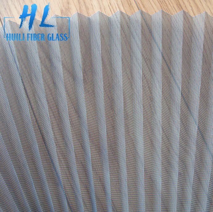Fiberglass polyester plisse window insect screen /pleated mosquito screen mesh
