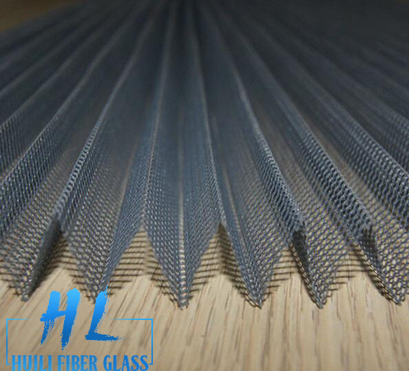 high quality fiberglass pleated insect screen/plisse window screening/Floding screen