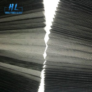 2.2m x 30m Black Plisse 18mm Polyester Pleated Mesh